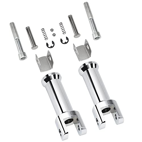 Image of Left and Right Passenger footpeg supports for Harley Softail Models 2018 2019 2020 2021 2022 Deluxe Fat Boy Heritage Sport Glide Softail Slim Street Bob Breakout Low Rider models,Chrome