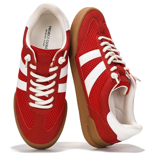 Project Cloud 100% Genuine Leather Casual Sneakers for Women - Memory Foam Insoles - Womens Shoes...