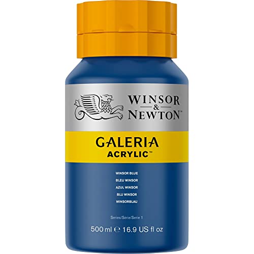 Image of Winsor & Newton Galeria Acrylic Colour - Jar of 500 ML - Winsor Blue (706) - Highly Pigmented Lightfast Artists' Acrylic Paints for Canvas, Wood, Fabric & Paper - More Colours Available