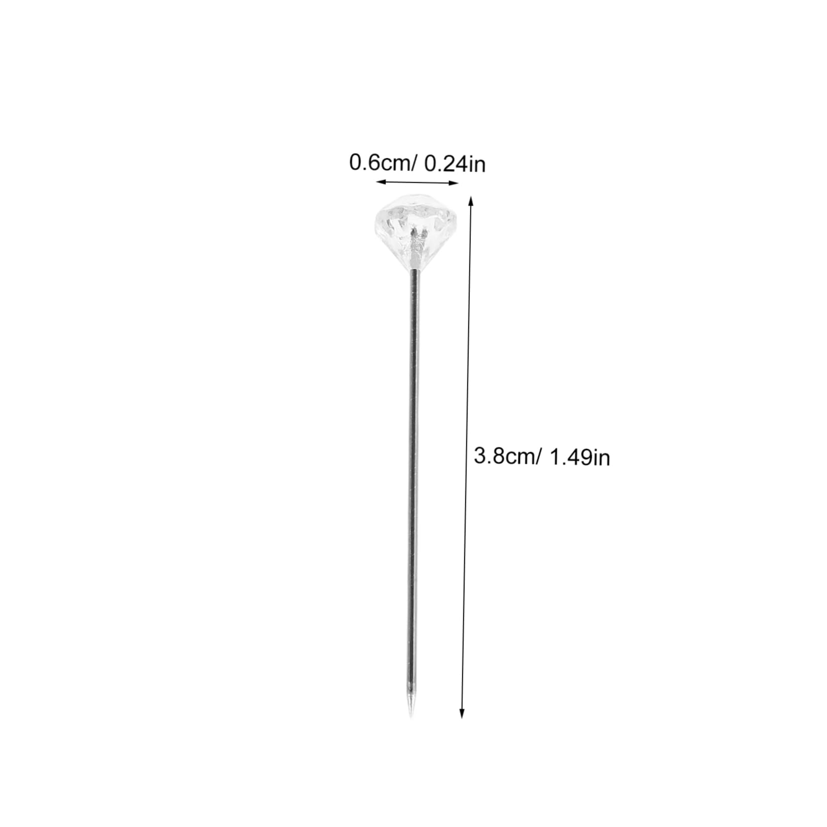 ARTIBETTER Long Diamond Head Pins 200pcs for Flower Bouquets Wreaths and Non-damaging Thumbtacks for Floral Designs