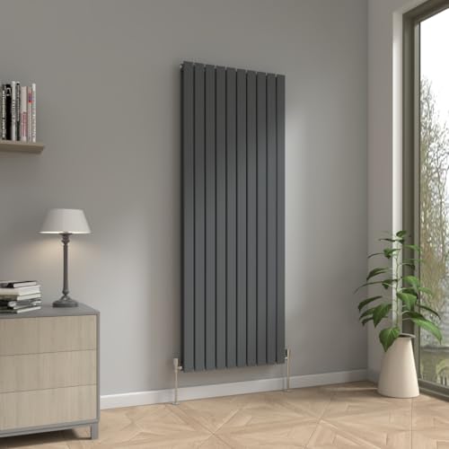 NRG Anthracite Vertical 1800x680mm Flat Panel Double Column Designer Radiator Modern Bathroom Central Heating