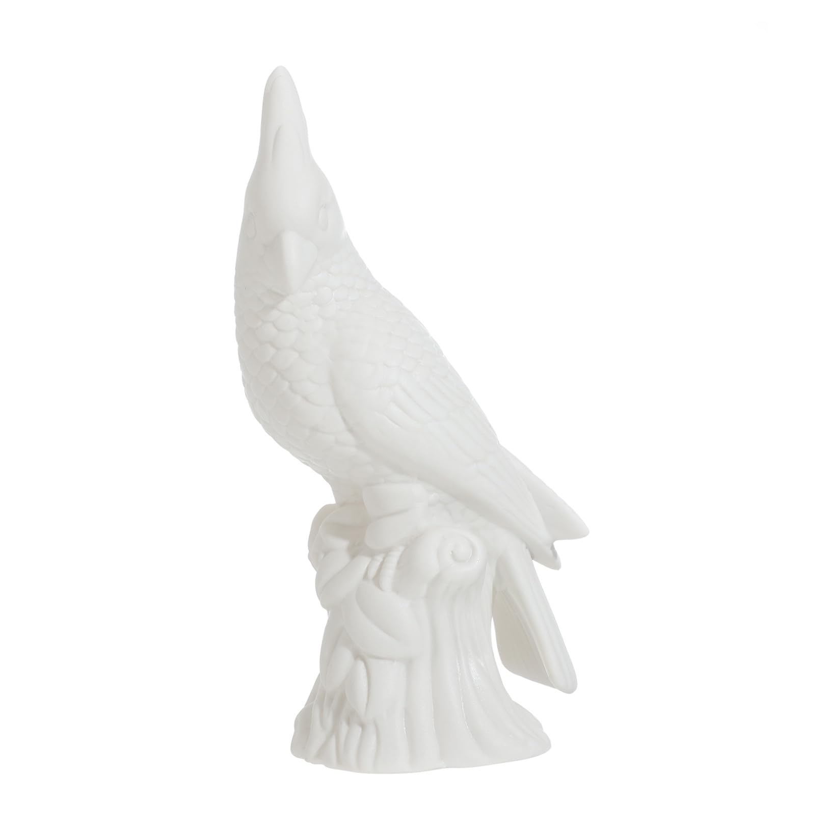 Porcelaine artisanale : figurine perroquet blanc haut de gamme