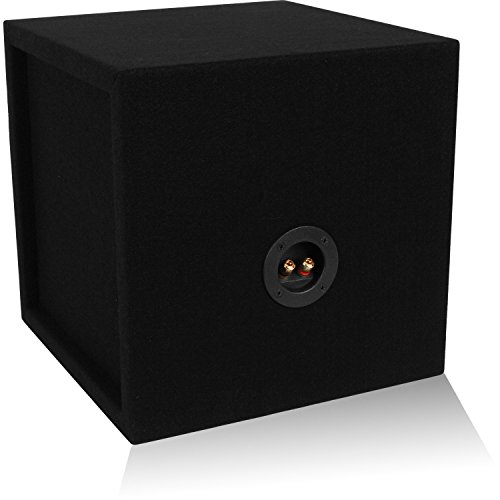 Image of BELVA MDFS10 Single 10 inch Sealed 3 /4 inch MDF Black Carpeted Subwoofer Box /Enclosure (0.77 Cubic ft)