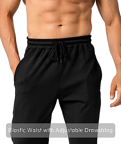 Toloer Men's Sweatpants With Zipper Pockets Drawstring Tapered Athletic Pants For Men Workout,Jogging #TOP3