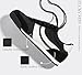 LUCKY STEP Women's Fashion Sneakers Thin Sole Lace up Tennis Shoes Lightweight Walking Running Gym Workout Classic Retro Footwear Anti Slip Trainers(Black,8 B(M) US)