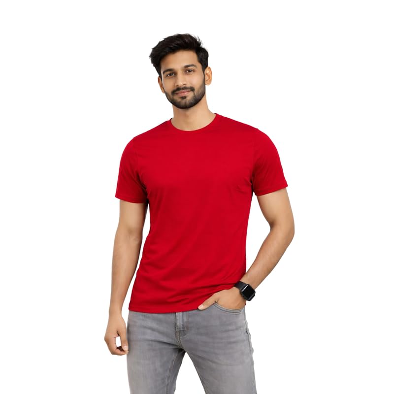 Image of AMAREE Classic Round Neck Half Sleeve T-Shirt - Soft, Breathable & Stylish Everyday Wear - (Pack of - 1)