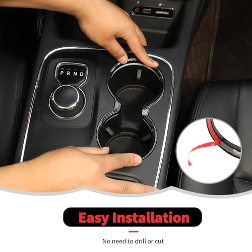 Carcasa decorativa portavasos fibra carbono para Dodge Durango miniatura 4