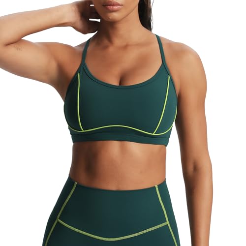 Aoxjox Women's Workout Sports Bras Fitness Training Gym Lexi Lined Bra Yoga Crop Tank