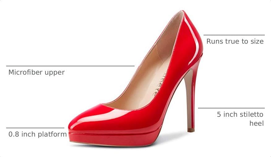 Image of Castamere Womens High Heels Platform Pumps Slip-on Stilettos 12CM Heel Office Dress Shoes