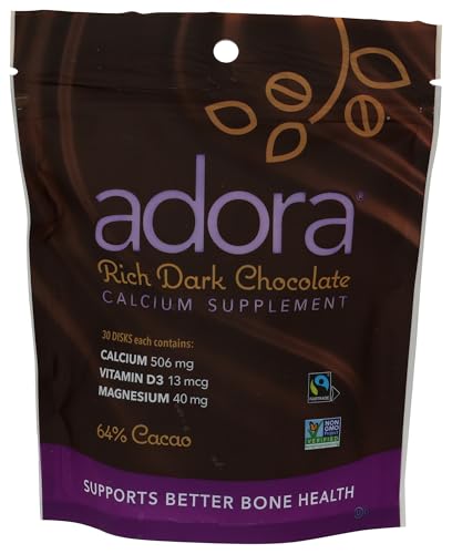 Adora Calcium Supplement Disk Dark Chocolate 30 Count - 500 mg
