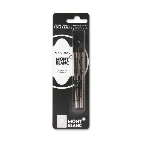 Montblanc Rollerball Pen Refill, Medium Point, Black, Pack of 2 (MNB15158)