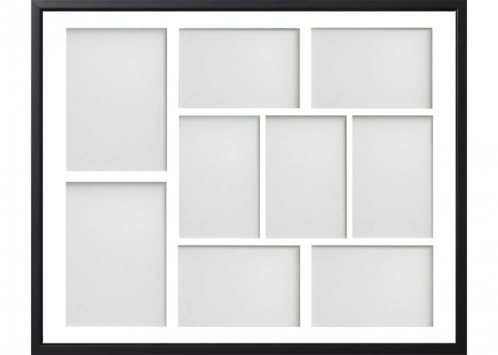 Frame Company Drayton Multi Aperture Photo Frame, Black, 20x16 for 6x4 inch (x7) 7x5 inch (x2)