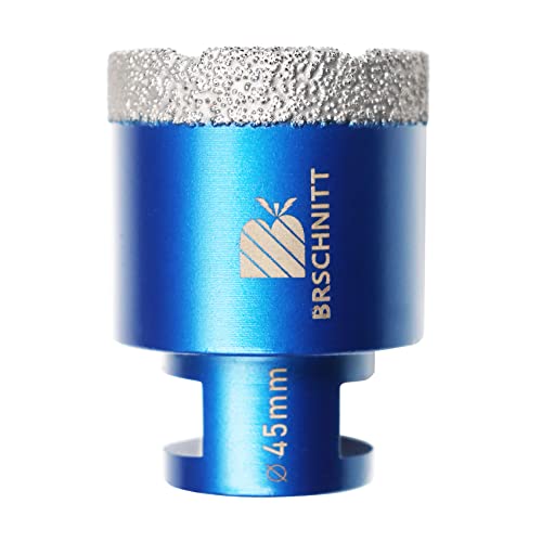 Diamond Drill Bit 45mm,BRSCHNITT 1pc M14 Vacuum Brazed Diamond Tip Drill Bit for Tile Porcelain Stoneware Ceramic Marble Granite Drilling,Suitable For Angle Grinders
