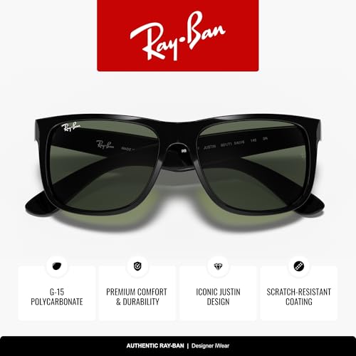 Image of Ray-Ban RB4165F Justin Classic Square Sunglasses for Men