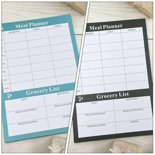 Cuaderno planificador semanal de comidas en papel reutilizable de 2 piezas 6