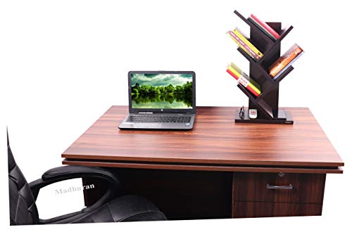 Image of Madhuran Engineering Wood Studio Shelf, Bookcase, Space Saving Table Stands,Holders (Matte, Wenge)