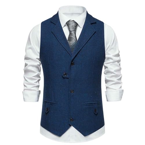 Gilet homme vintage sans manche col v boutonné style rétro décontracté chic