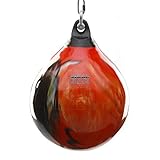 Aqua Training 190 lb. Punching Bag, 21" Water Filled Teardrop Shape for Boxers of All Skill Levels, Vinyl Construction, Ceiling Mount or Stand Compatible, UV Resistant, Fireball Orange – 2020136396