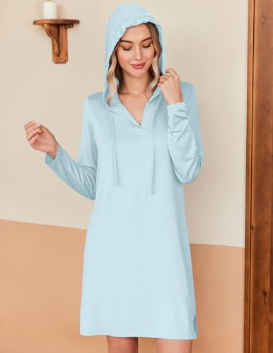 HOTOUCH Womens UPF 50+ Cover-Up Dress Beach SPF Sun Protection Long Sleeve Shirts Dress Lightweight Athletic UV Hoodie4