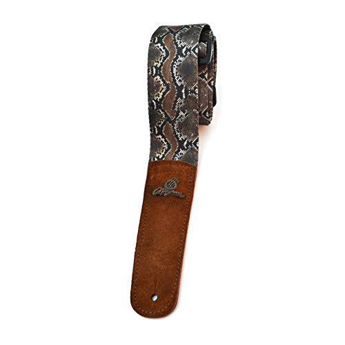 MAGMA Leathers - Correa para guitarra (poliéster, 5 cm), diseño de serpiente, Impresión por sublimación con diseño de serpiente, Standard