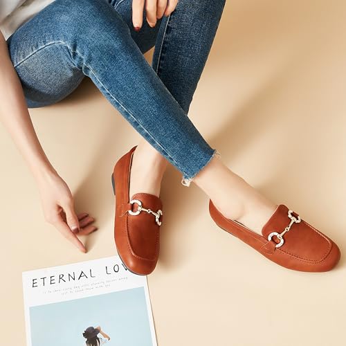 Image of DeYashopin Womens Loafers Shoes Fashion Low Heel Slip on Shoes Comfortable Driving Flats