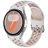 DaQin No Gap Sport Band Compatible with Samsung Galaxy Watch 7/6/5/4 Band 40mm 44m/Galaxy Watch FE/Watch 6 4 Classic 43mm 47mm 42mm 46mm/Watch 5 Pro 45mm, 20mm Soft Silicone Wristbands for Women Men
