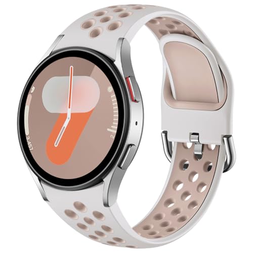DaQin No Gap Sport Band Compatible with Samsung Galaxy Watch 7/6/5/4 Band 40mm 44m/Galaxy Watch FE/Watch 6 4 Classic 43mm 47mm 42mm 46mm/Watch 5 Pro 45mm, 20mm Soft Silicone Wristbands for Women Men