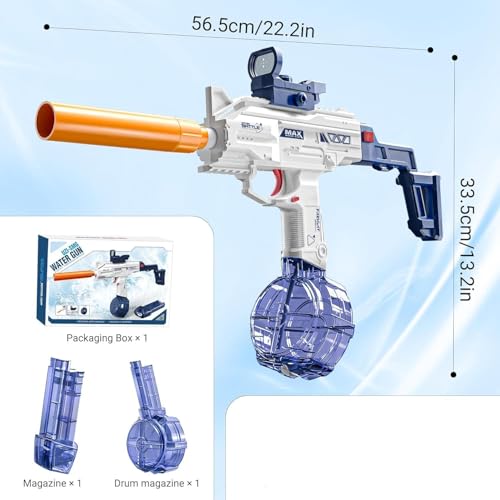 Image of MOROVIK Water Gun Toy with Automatic Water Absorption Function 25Ft Range | Self-Filling |High Pressure Mechanism Ideal Outdoor Toy for Pool & Beach Fun (Style 1) (Style 3)