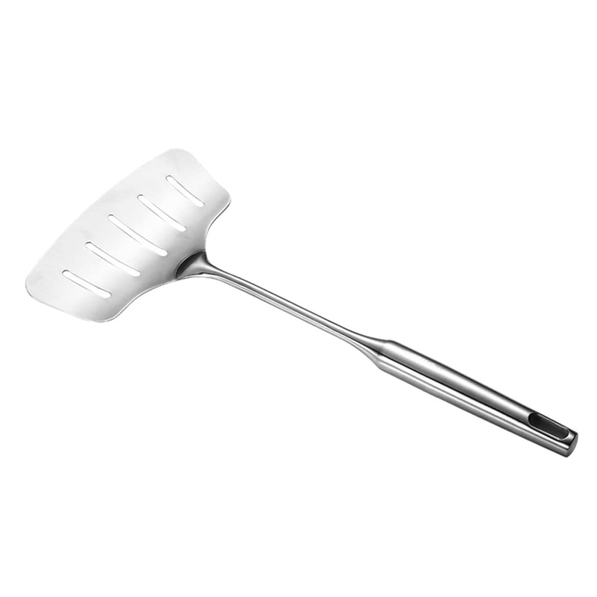 GRIRIW Wide Flat Spade Fryer Scoop Silverware Fish Flipper Stainless Steel Slotted Turner for Cooking