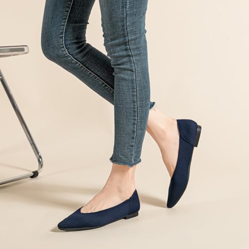 Women's Ballet Flats Pointed Toe Knit Flats Slip On Shoes Dressy Casual Office Wear,Model XTZ-A8ZW 6