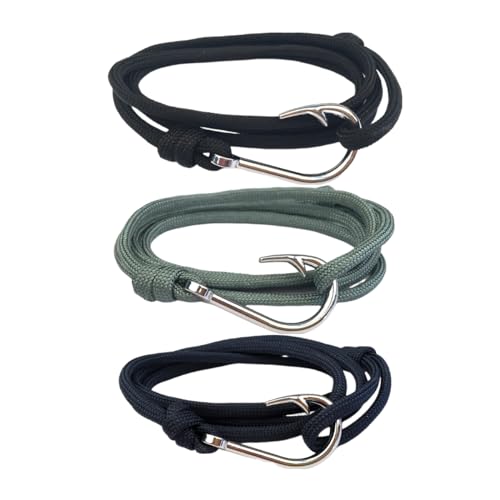 Yocoyee Whale Orca Tail Anchor Turtle Hook Bracelet Nylon Polyester Rope Adjustable Bracelet for Men