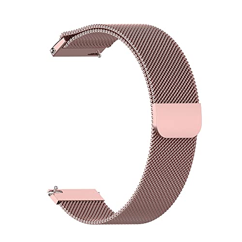 Image of AONES 20mm Magnetic Loop Watch Strap Compatible for Samsung Galaxy Active2 4G 44Mm Metal Chain Watch Band