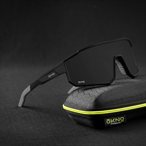 Image of OKNO Eyewearlabs Sunglasses For Men & Women | Polarized Sports Over-Sized Unilens Wrap-Around Branded Stylish Spectacles | 100% UV Protection Shades | Cricket Sports Cycling Driving Trekking & More