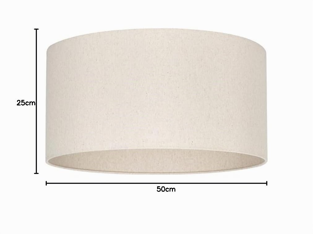Uniqq Abat-jour en tissu beige transparent Ø 50 cm - 25 cm de hauteur