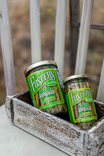Foster's Pickled Asparagus Jalapeno, 16oz. (3 Pack) - Pickled Asparagus Spicy - Traditional Pickled Vegetables Recipe for 30 years - Pickled Asparagus Spears Gluten Free, Fat Free, Preservative Free