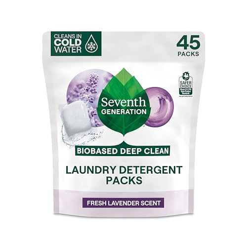 Image of Seventh Generation Lavender Laundry Detergent Packs, Biobased Deep Clean, 45 Count