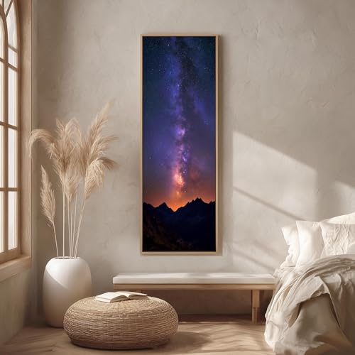 Voie lactée tableau vertical grand format 50x150cm pour salon