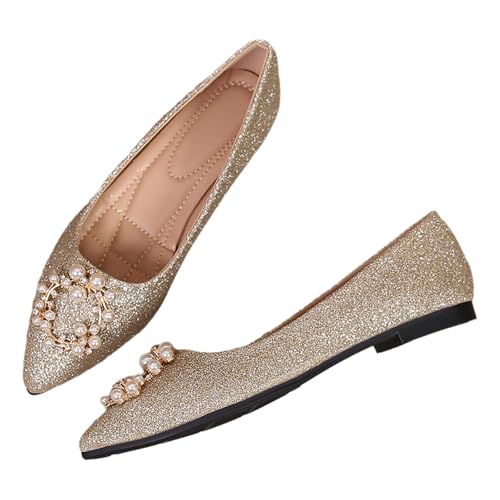 Pointed Toe Wedding Flats for Women Comfortable Ballet Dressy Flat Women's Slip On Ballet Shoes