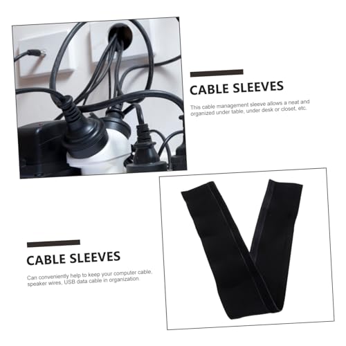 Sewroro manga flexible para gestión de cables para cables de computadora, organizador portátil de cables, funda para ocultar cables para escritorio, oficina y hogar, negro miniatura 4