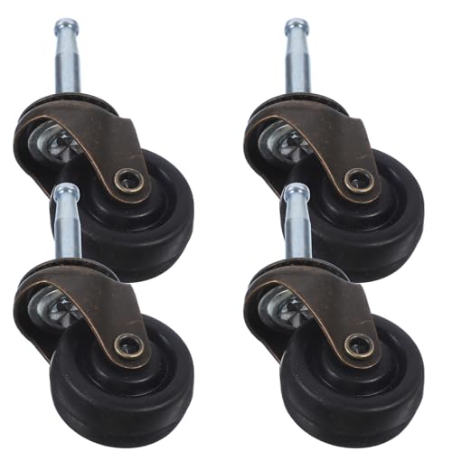 HYTROVE 4個 耐摩耗家具用キャスター 静音ラバー製オフィスチェア車輪 高耐久転式移動補助具 家具脚取り付け簡単重量物対応