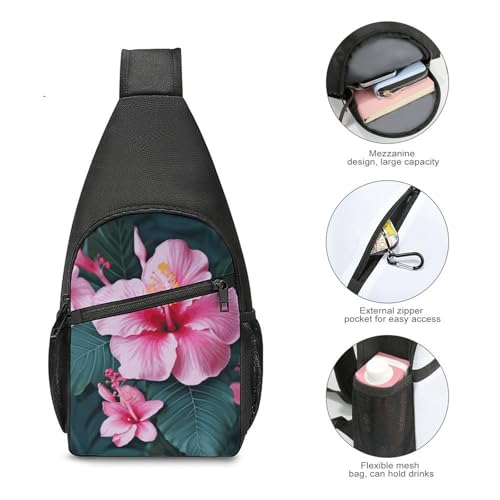 Bolso cruzado casual Hawaii Flower para mujer y hombre miniatura 5