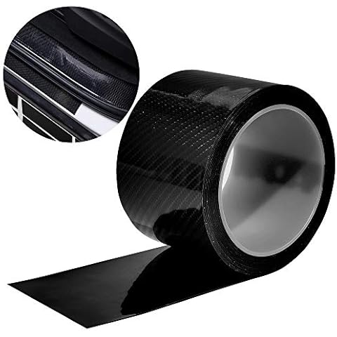 CENRONG Car Sill Protector, Carbon Fiber Car Door Sill Sticker Anti Scratch Protector Strips Tape Car Door Guard Sticker Scuff Threshold Cover Sticker (7cm*500cm) Cover