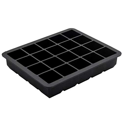 PIXNOR 2 bandejas de cubo de gelo de silicone, 20 cavidades, formas quadradas, formas de chocolate e