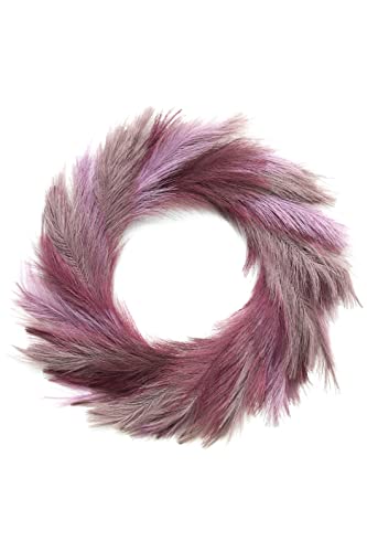 Lozidecor Faux Pampas Grass Wreath, 27" Large Boho Wreath For Wall Decor | Premium Artificial Pampas Wreath Fall Decor | Interior & Exterior Silk Boho Style Modern Wreath Decoration (Red Rose Mix) #TOP5