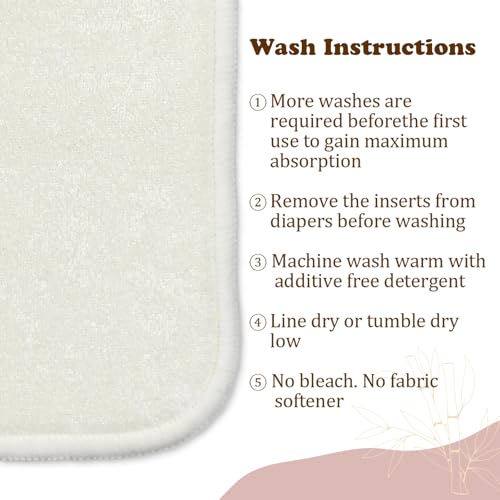 Image of Mama Koala 5-Layer Natural Baby Cloth Diaper Inserts with Snaps, Adjustable and Reusable for Any Baby Cloth Diaper(6 Pack)