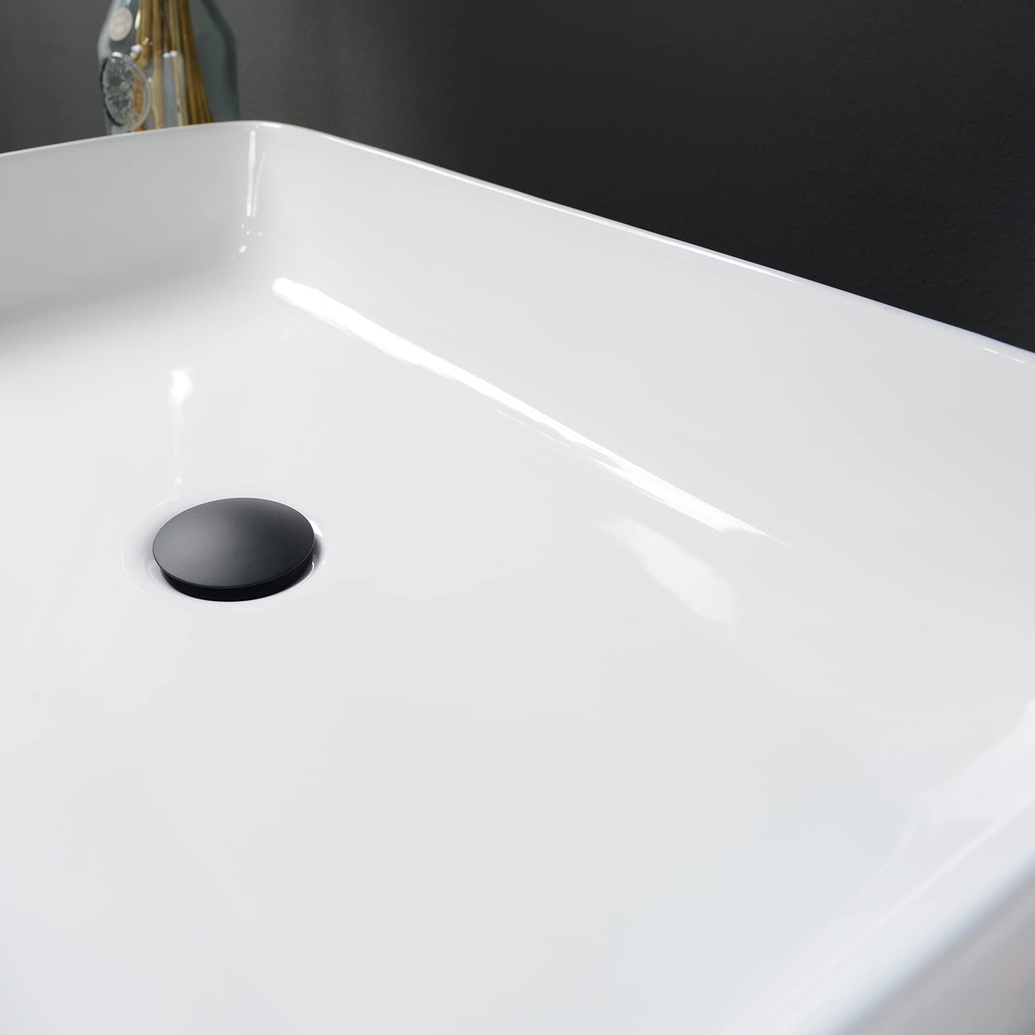 Keramik Aufsatzwaschbecken recht-eckig weiß 60 cm Waschbecken Bad Wohnfreuden