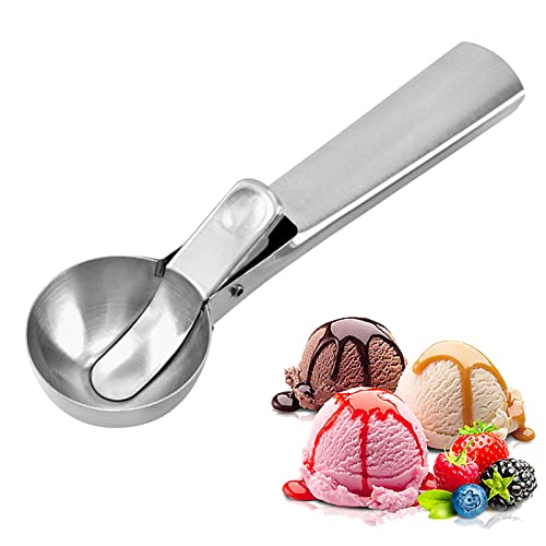 Lixiin Eisportionierer Edelstahl Eislöffel, Gourmet Eisportionierer 18 cm, Eislöffel mit Auswerfer, Portionierer für Eiskugeln, Reis, Melonenkugeln, Keksteig Cover