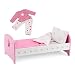 Emily Rose 18 Inch Doll Bed Furniture | Lovely Pink and White Single Bed, Includes Plush Reversible Bedding | Fits 18" American Girl Dolls (Star Theme)