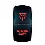 STV Motorsports Laser Red Rocker Switch INTERIOR LIGHTS 20A 12V On/Off LED Light