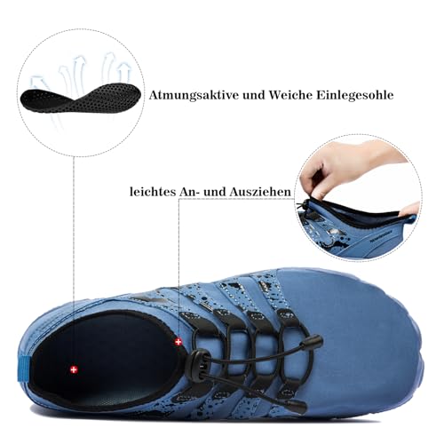 Image of Men's Hike Barefoot Quick-Dry Sports Shoes Wide Toe Aqua for Swim Diving Surfing Kayaking Pool Beach Walking